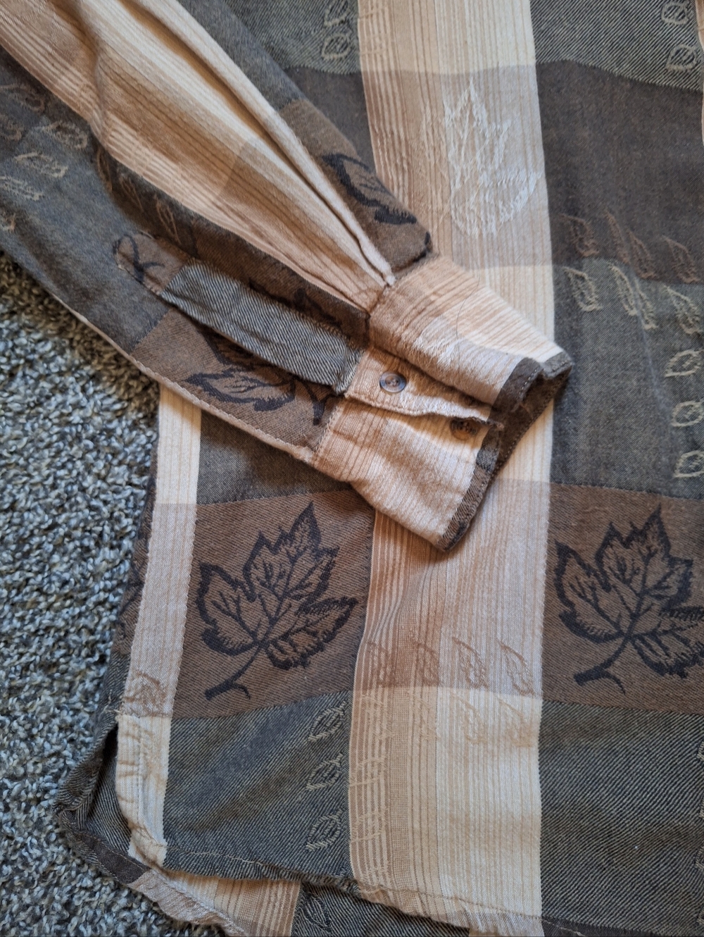 Northcrest Plaid Cotton Shirt in Tan and Brown - Picture 8 of 10